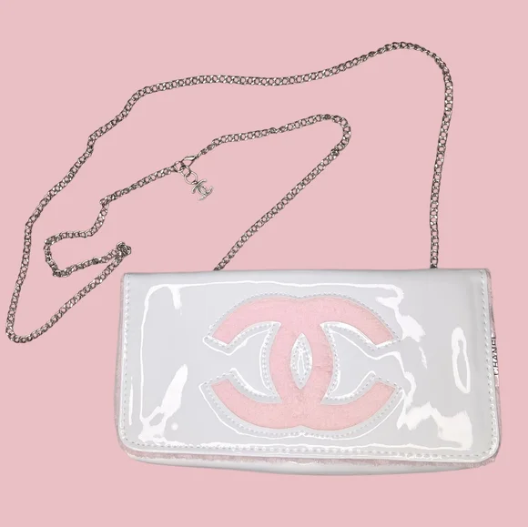 Chanel Patent Leather Crossbody - White/Pink - VIP - Picture 1 of 8